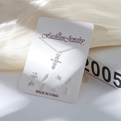 Gold crystal snowman earrings image