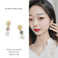 60#925 Silver Needle Earrings Pair