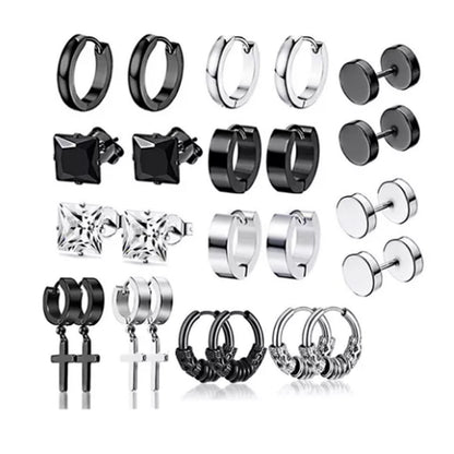Stylish cross design earrings with zircon