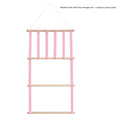 Wooden Stick Hair Clip Organizer (4 Layers 6 Strips) Pink (Hooks Not Included)