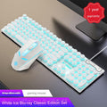 White blue light single keyboard + mouse (Pack of 5)