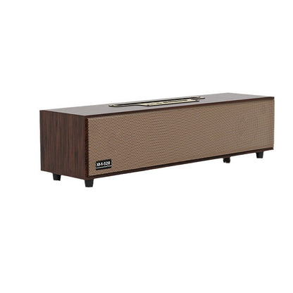 Vintage wooden Bluetooth speaker back view