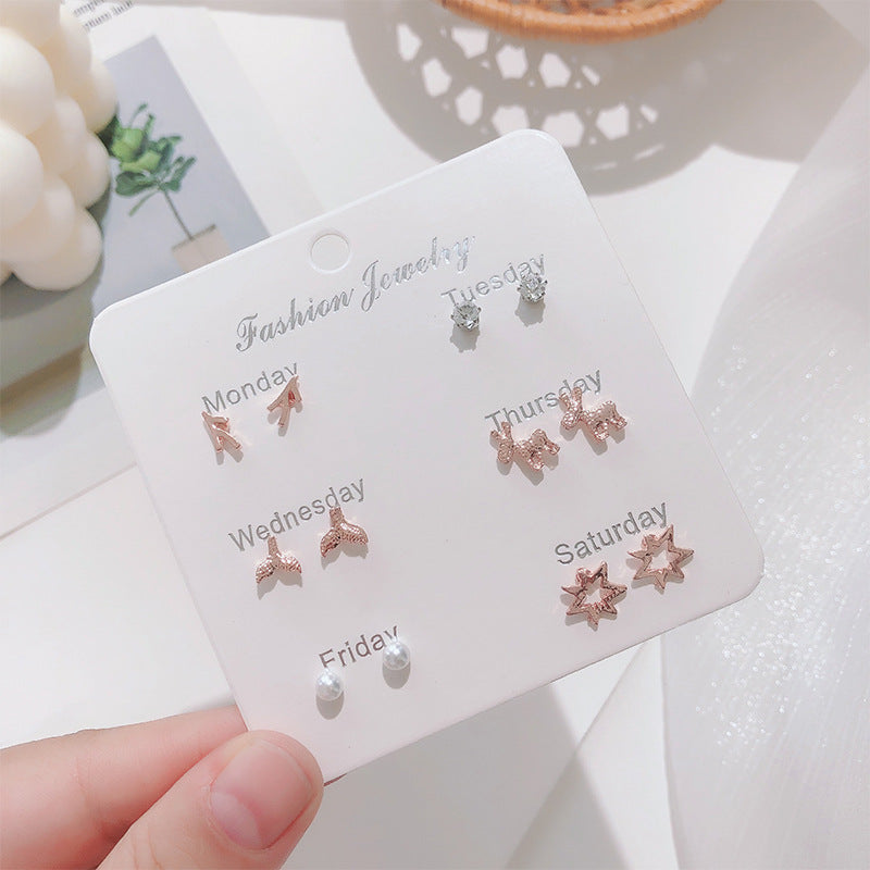 Korean pearl bow earrings image 9