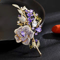 Purple Rose Bouquet Brooch