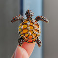 XZ0261-1 Transparent Resin Turtle Shell Small Turtle - Champagne