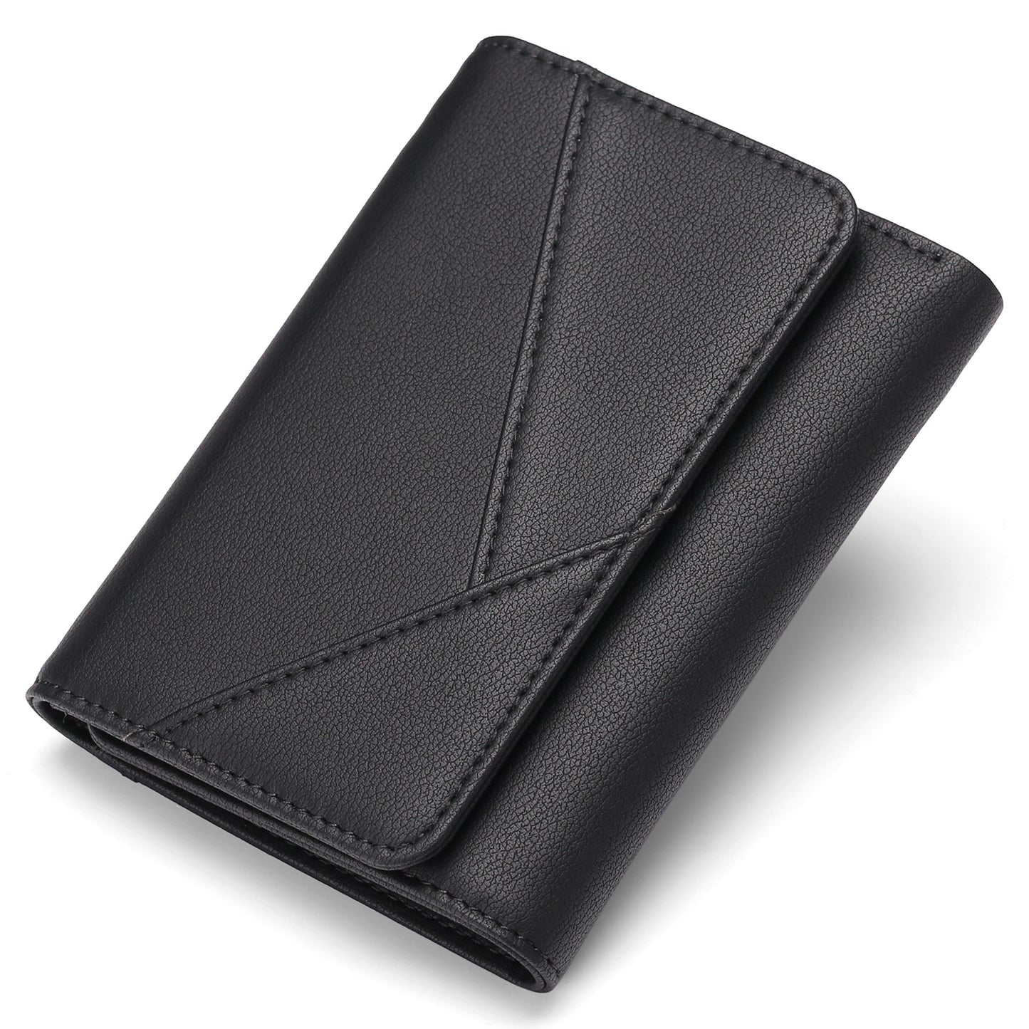 stylish tri-fold wallet in starry black