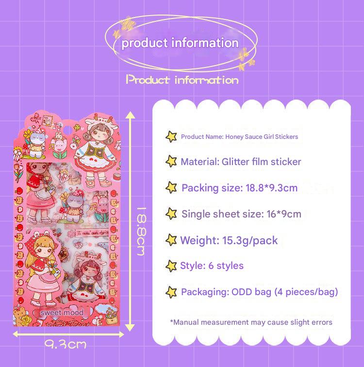 happy mood girl cartoon sticker