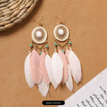 1- Two-color Pink and White Feather