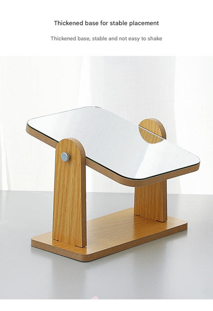 Stylish wooden makeup mirror with stand