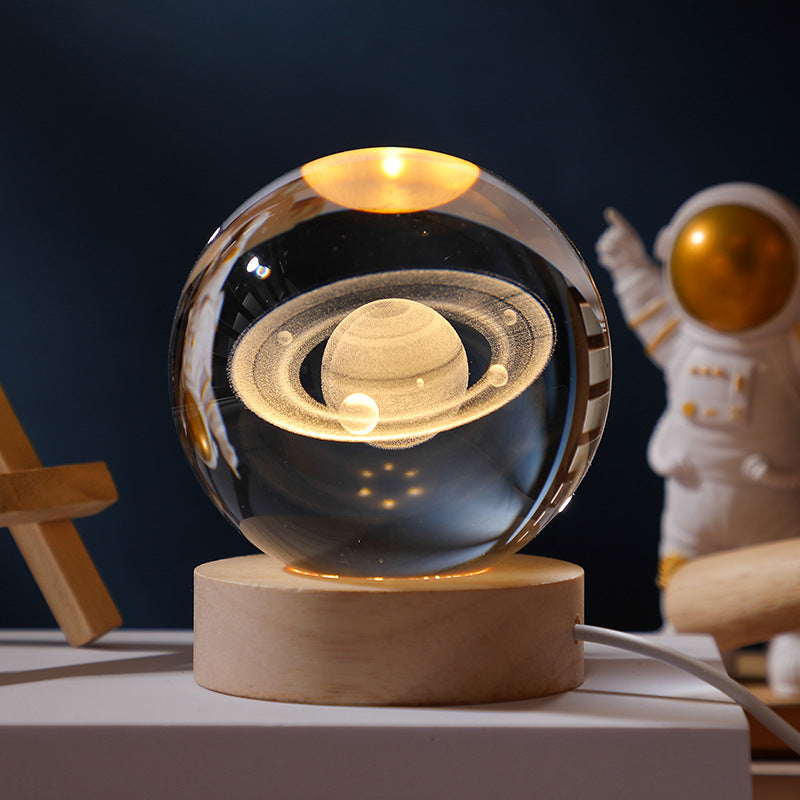 Elegant Starry Sky Crystal Ball Night Light Image 1