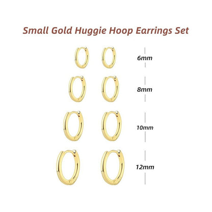 stainless steel hoop earrings set for men and women - image 1