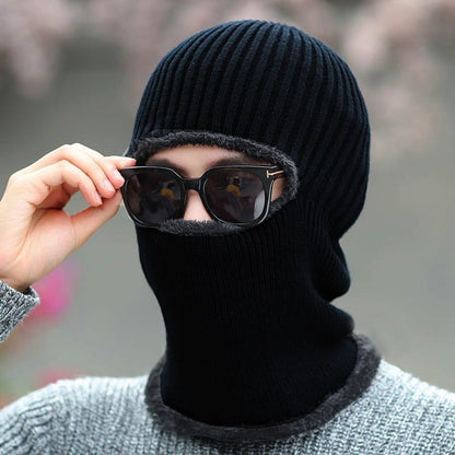 Men's winter fleece knit cap navy