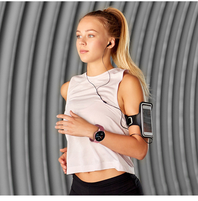 Smart fitness watch with black strap