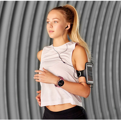 Smart fitness watch with black strap