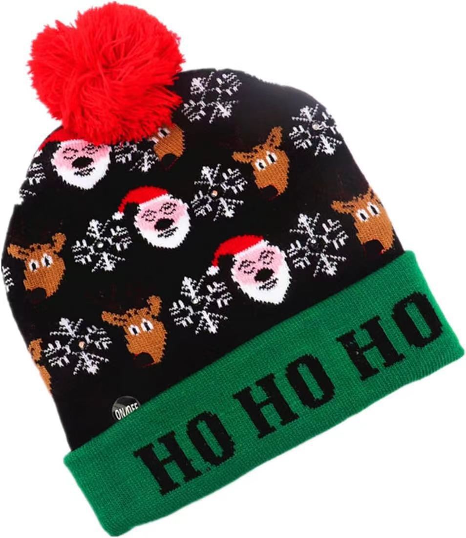 Colorful Christmas knit beanie hat 4