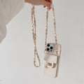 Electroplating frame-lock wallet-leather chain-apricot