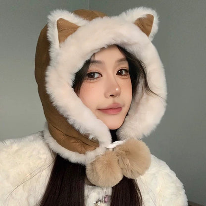 Cozy Fox Ear Plush Hat Image 2