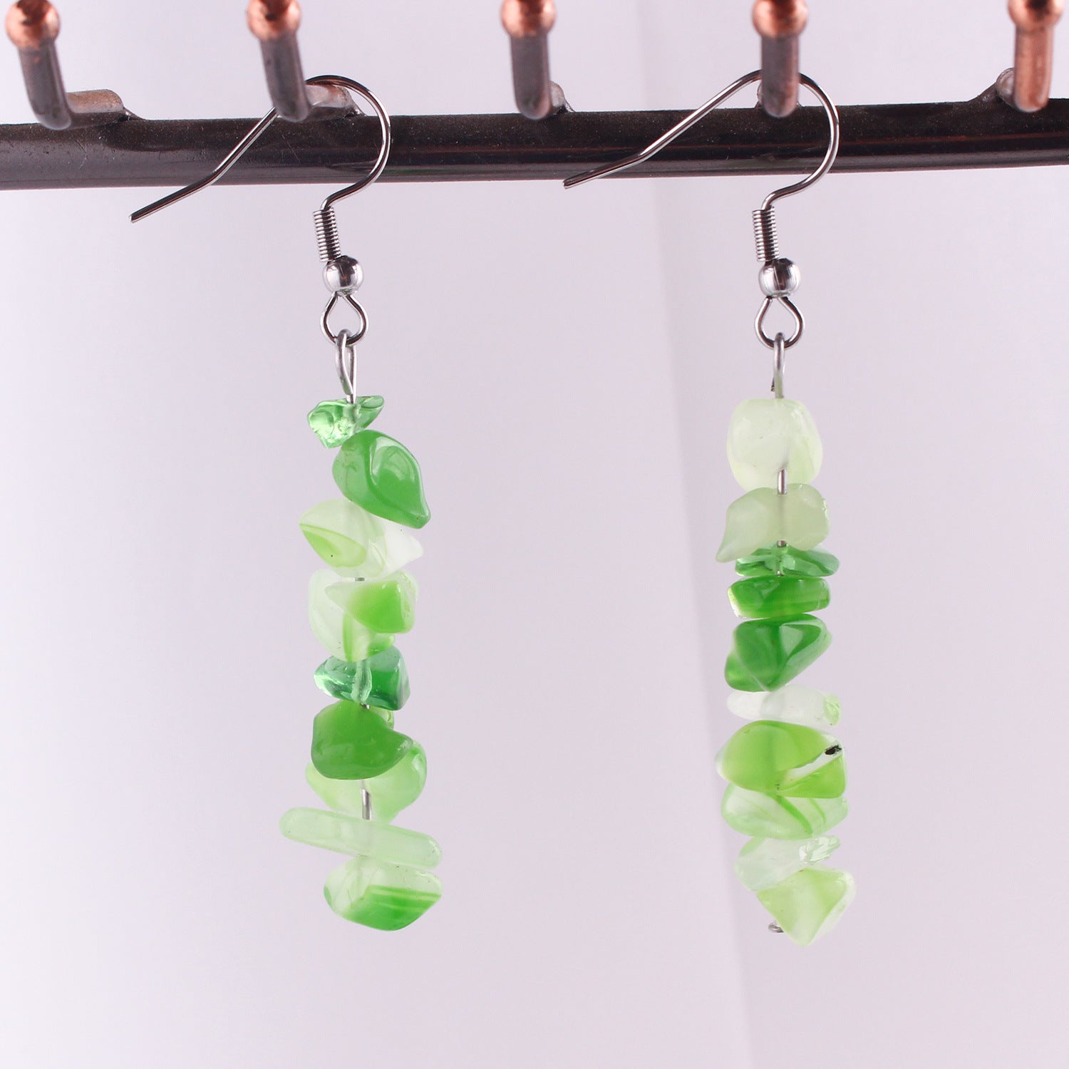 Handmade Natural Stone Crystal Drop Earrings Image 5
