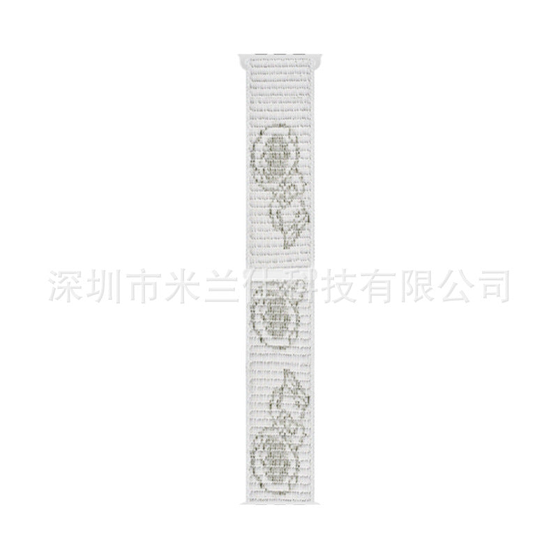 Stylish Nylon Braided Watch Band for Apple Watch - Compatible with Series 1-9 & Ultra - Adjustable Velcro Closure - Multiple Colors Available