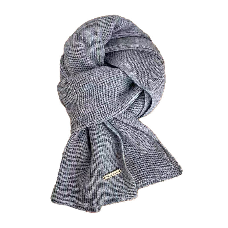 Stylish knitted scarf khaki