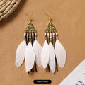 5 - Triangle Woven Pattern White Feather