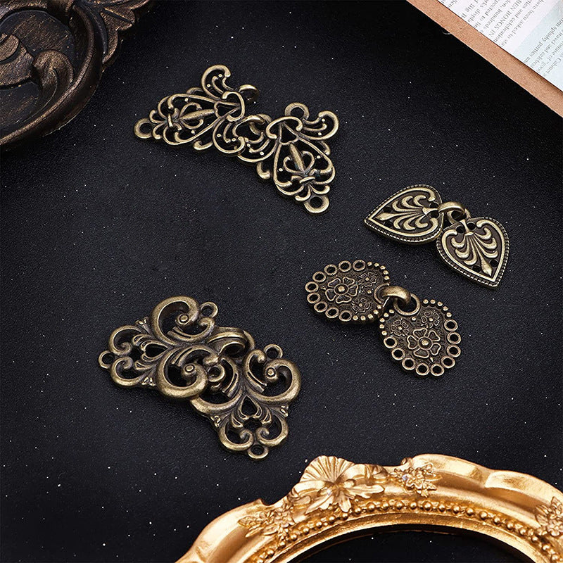 Floral design scarf clip in bronze color