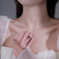 Black Double-Sided Four-Leaf Clover (White Gold)