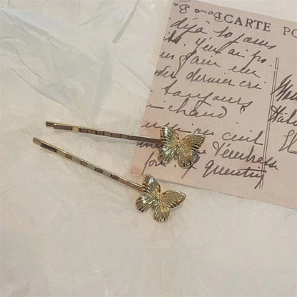 Elegant Metal Butterfly Hair Clip - Gold