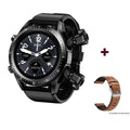 Black Resin + Brown Leather Strap