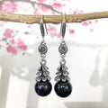 Layered Leaf Dangle (Black)