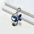 Blue Butterfly Crystal Note Brooch