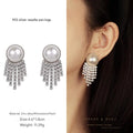 62#925 Silver Needle Earrings Pair