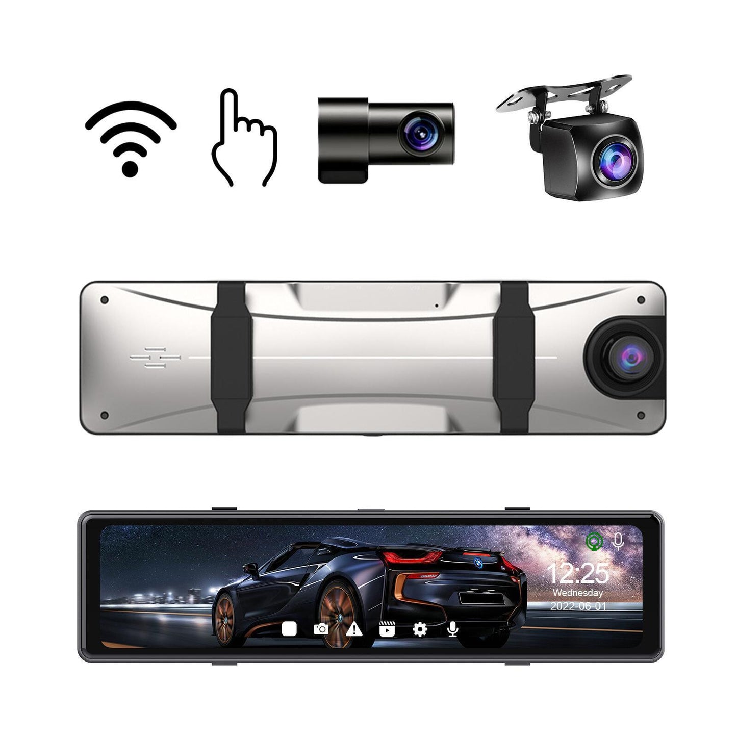 12 inch 4K smart rearview mirror