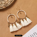 14 - Large Round Off-White Woven Tassel