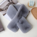 Medium Gray Double-Sided Plush Thick Scarf