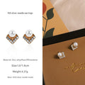 24#925 Silver Needle Earrings Pair