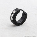 Black Three Stone Earring Single