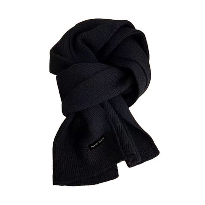 Elegant black knitted scarf