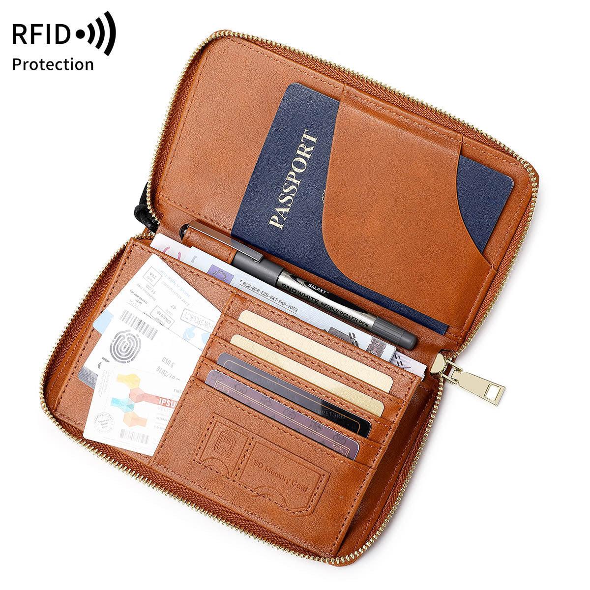 RFID passport holder black