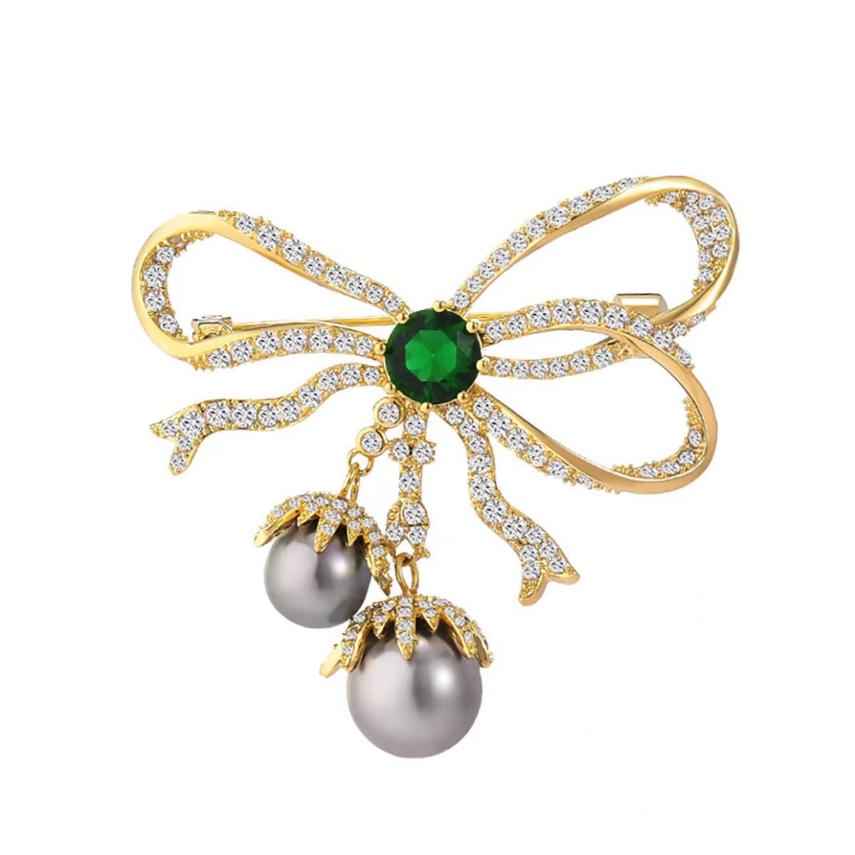 Fashionable Green Crystal Brooch Display