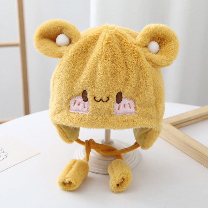 Cozy Plush Baby Hat Side View