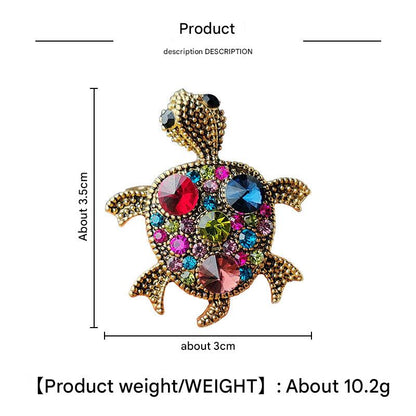 Alloy turtle pin in varied colors