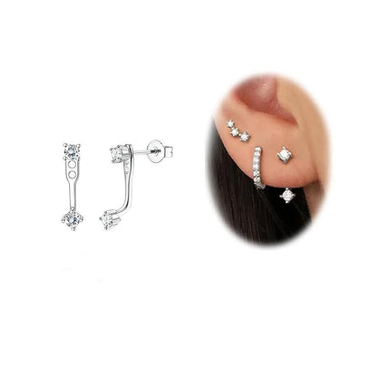 Trendy geometric star earrings set
