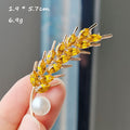 XZ0278-5 Pearl Wheat Spike - Brooch