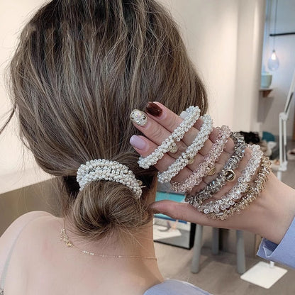 Chic Korean Pearl Hair Tie Bracelet Image 7