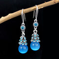 Layered Leaf Dangle (Sky Blue)
