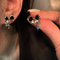 Black Diamond Bowknot Ear Studs