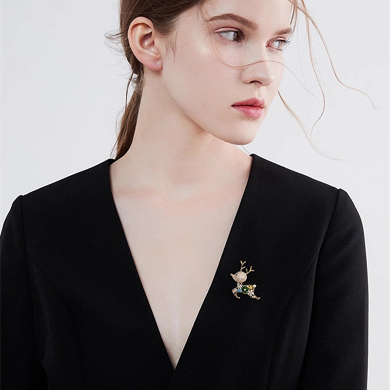reindeer lapel pin for coats and jackets