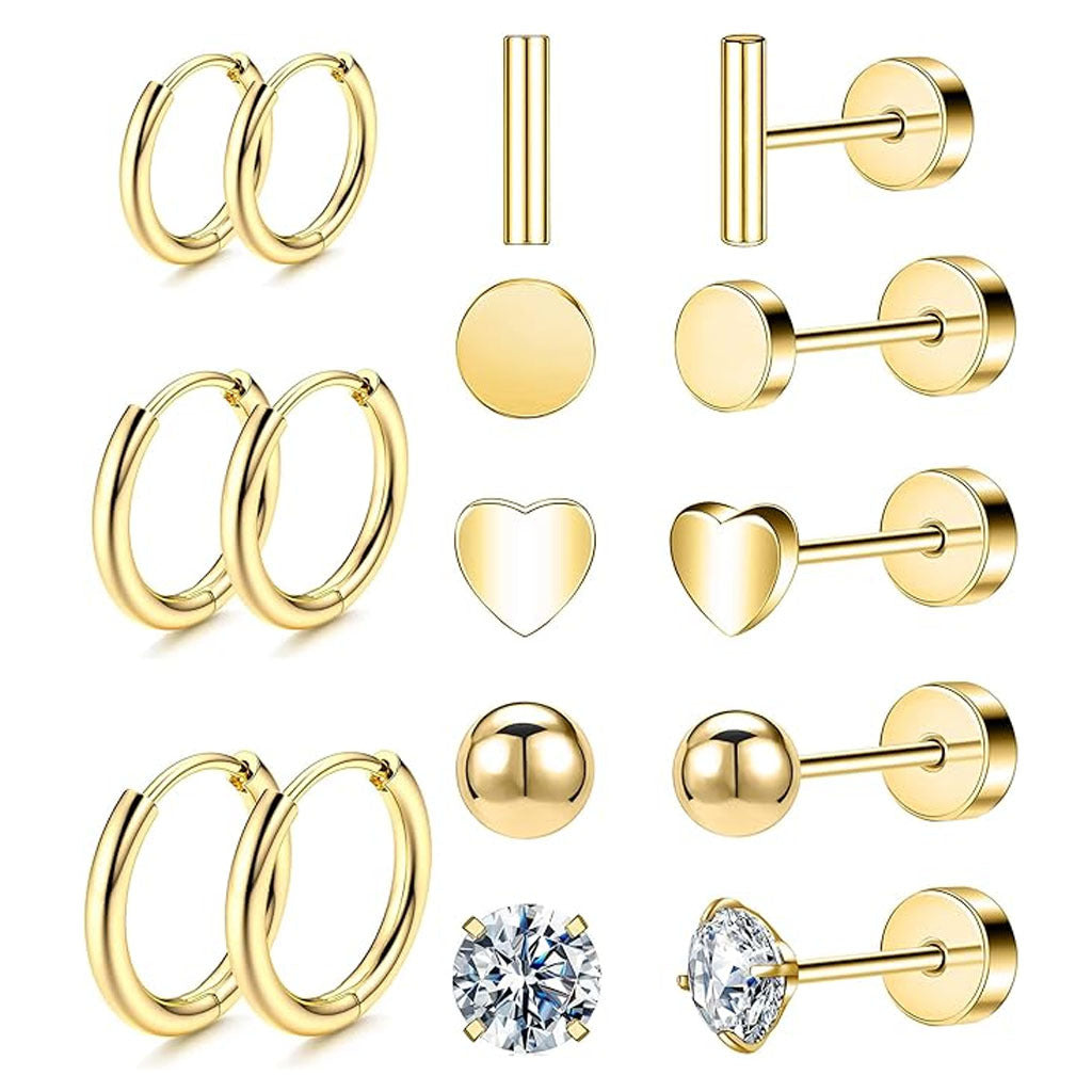 Stainless Steel Geometric Earrings Set Image 10