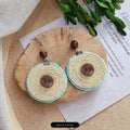 4 - Sky Blue Round Rattan Woven